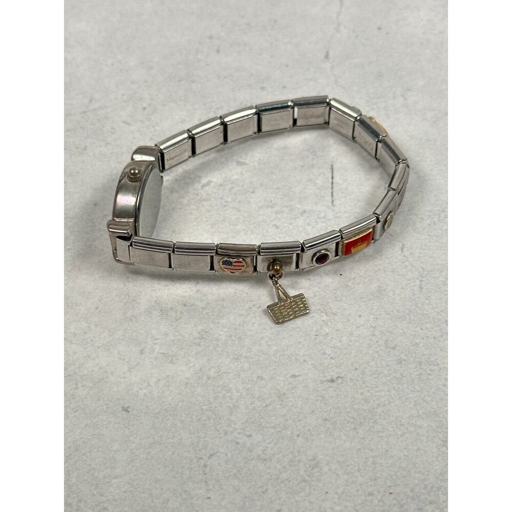 Longanberger Watch Womens 19mm Oval Blue Dial Charm Basket Stretchy New Battery - Picture 7 of 16